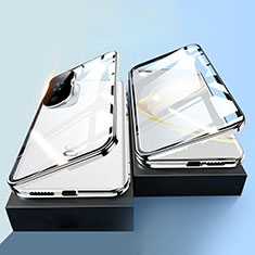 Huawei Nova 11 Pro用ケース 高級感 手触り良い アルミメタル 製の金属製 360度 フルカバーバンパー 鏡面 カバー P01 ファーウェイ シルバー
