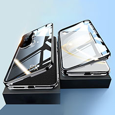 Huawei Nova 11 Pro用ケース 高級感 手触り良い アルミメタル 製の金属製 360度 フルカバーバンパー 鏡面 カバー P01 ファーウェイ ブラック
