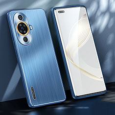 Huawei Nova 11 Pro用ケース 高級感 手触り良い アルミメタル 製の金属製 兼シリコン カバー JL1 ファーウェイ ネイビー