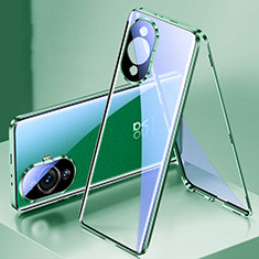 Huawei Nova 11 Pro用ケース 高級感 手触り良い アルミメタル 製の金属製 360度 フルカバーバンパー 鏡面 カバー ファーウェイ グリーン