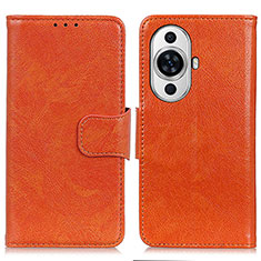 Huawei Nova 11 Pro用手帳型 レザーケース スタンド カバー N05P ファーウェイ オレンジ