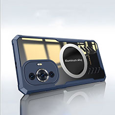 Huawei Nova 11 Ultra用極薄ソフトケース シリコンケース 耐衝撃 全面保護 クリア透明 カバー Mag-Safe 磁気 Magnetic ファーウェイ ネイビー