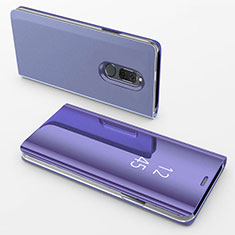 Huawei Nova 2i用手帳型 レザーケース スタンド 鏡面 カバー ファーウェイ パープル