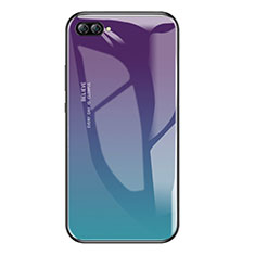 Huawei Nova 2S用ハイブリットバンパーケース プラスチック 鏡面 虹 グラデーション 勾配色 カバー ファーウェイ マルチカラー