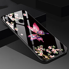Huawei Nova 3e用ハイブリットバンパーケース プラスチック 鏡面 バタフライ 蝶 ファーウェイ ピンク