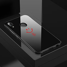 Huawei Nova 3e用ハイブリットバンパーケース プラスチック パターン 鏡面 カバー S01 ファーウェイ レッド・ブラック