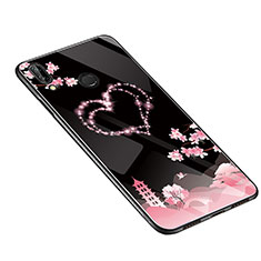 Huawei Nova 3e用ハイブリットバンパーケース プラスチック 鏡面 花 カバー S01 ファーウェイ ピンク