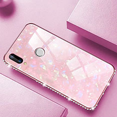 Huawei Nova 3e用ハイブリットバンパーケース プラスチック 鏡面 カバー M01 ファーウェイ ピンク