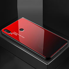 Huawei Nova 3e用ハイブリットバンパーケース プラスチック 鏡面 虹 グラデーション 勾配色 カバー ファーウェイ レッド