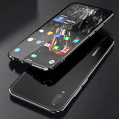 Huawei Nova 3e用ケース 高級感 手触り良い アルミメタル 製の金属製 360度 フルカバーバンパー 鏡面 カバー M02 ファーウェイ ブラック