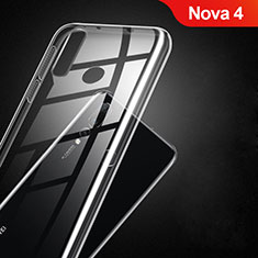 Huawei Nova 4用極薄ソフトケース シリコンケース 耐衝撃 全面保護 クリア透明 T02 ファーウェイ クリア