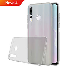 Huawei Nova 4用極薄ソフトケース シリコンケース 耐衝撃 全面保護 クリア透明 H05 ファーウェイ グレー