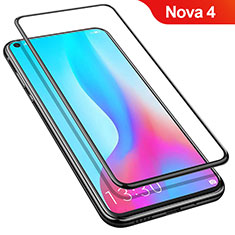 Huawei Nova 4用強化ガラス フル液晶保護フィルム ファーウェイ ブラック