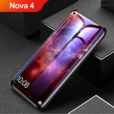 Huawei Nova 4用強化ガラス フル液晶保護フィルム アンチグレア ブルーライト ファーウェイ ブラック