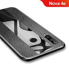 Huawei Nova 4e用シリコンケース ソフトタッチラバー ツイル ファーウェイ ブラック