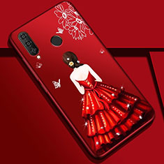 Huawei Nova 4e用シリコンケース ソフトタッチラバー バタフライ ドレスガール ドレス少女 カバー K03 ファーウェイ カラフル