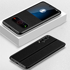 Huawei Nova 5用手帳型 レザーケース スタンド カバー T05 ファーウェイ ブラック