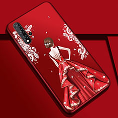 Huawei Nova 5用シリコンケース ソフトタッチラバー バタフライ ドレスガール ドレス少女 カバー S01 ファーウェイ マルチカラー