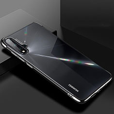 Huawei Nova 5用極薄ソフトケース シリコンケース 耐衝撃 全面保護 クリア透明 S01 ファーウェイ ブラック