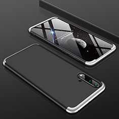 Huawei Nova 5用ハードケース プラスチック 質感もマット 前面と背面 360度 フルカバー P01 ファーウェイ シルバー・ブラック