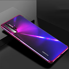 Huawei Nova 5用極薄ソフトケース シリコンケース 耐衝撃 全面保護 クリア透明 H03 ファーウェイ パープル