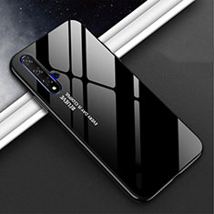 Huawei Nova 5 Pro用ハイブリットバンパーケース プラスチック 鏡面 虹 グラデーション 勾配色 カバー H02 ファーウェイ ブラック