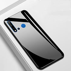 Huawei Nova 5i用ハイブリットバンパーケース プラスチック 鏡面 カバー T01 ファーウェイ ブラック