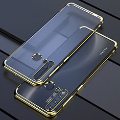 Huawei Nova 5i用極薄ソフトケース シリコンケース 耐衝撃 全面保護 クリア透明 S04 ファーウェイ ゴールド