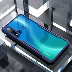 Huawei Nova 5i用ハイブリットバンパーケース クリア透明 プラスチック 鏡面 カバー H01 ファーウェイ ネイビー