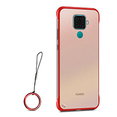 Huawei Nova 5i Pro用ハードカバー クリスタル クリア透明 H01 ファーウェイ レッド