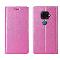 Huawei Nova 5i Pro用手帳型 レザーケース スタンド カバー L05 ファーウェイ ピンク