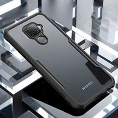 Huawei Nova 5i Pro用ハイブリットバンパーケース クリア透明 プラスチック 鏡面 カバー ファーウェイ ブラック