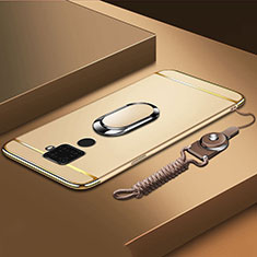 Huawei Nova 5z用ケース 高級感 手触り良い メタル兼プラスチック バンパー アンド指輪 A01 ファーウェイ ゴールド