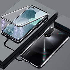 Huawei Nova 6 5G用ケース 高級感 手触り良い アルミメタル 製の金属製 360度 フルカバーバンパー 鏡面 カバー T04 ファーウェイ ブラック