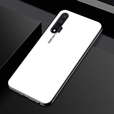 Huawei Nova 6 5G用ハイブリットバンパーケース プラスチック 鏡面 虹 グラデーション 勾配色 カバー H01 ファーウェイ ホワイト