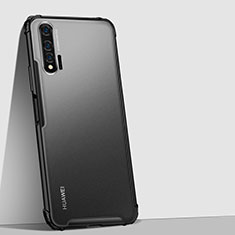 Huawei Nova 6 5G用ハイブリットバンパーケース クリア透明 プラスチック 鏡面 カバー H02 ファーウェイ ブラック