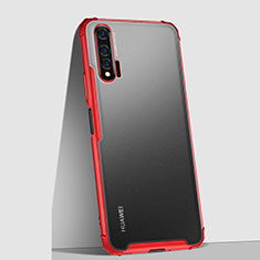 Huawei Nova 6 5G用極薄ケース クリア透明 プラスチック 質感もマットU02 ファーウェイ レッド