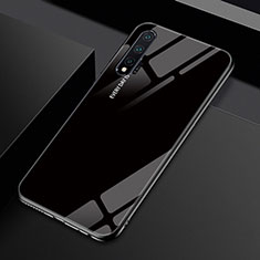 Huawei Nova 6用ハイブリットバンパーケース プラスチック 鏡面 虹 グラデーション 勾配色 カバー H01 ファーウェイ ブラック