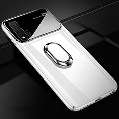 Huawei Nova 6用ハードケース プラスチック 質感もマット アンド指輪 マグネット式 A01 ファーウェイ ホワイト