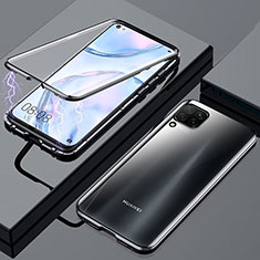 Huawei Nova 6 SE用ケース 高級感 手触り良い アルミメタル 製の金属製 360度 フルカバーバンパー 鏡面 カバー ファーウェイ ブラック