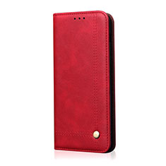 Huawei Nova 6 SE用手帳型 レザーケース スタンド カバー L07 ファーウェイ レッド