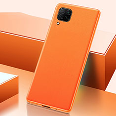 Huawei Nova 6 SE用ケース 高級感 手触り良いレザー柄 R02 ファーウェイ オレンジ