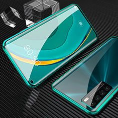 Huawei Nova 7 5G用ケース 高級感 手触り良い アルミメタル 製の金属製 360度 フルカバーバンパー 鏡面 カバー M02 ファーウェイ グリーン