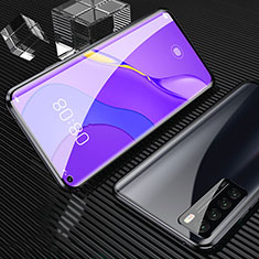Huawei Nova 7 5G用ケース 高級感 手触り良い アルミメタル 製の金属製 360度 フルカバーバンパー 鏡面 カバー M02 ファーウェイ ブラック