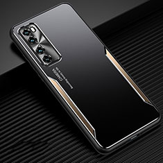 Huawei Nova 7 5G用ケース 高級感 手触り良い アルミメタル 製の金属製 カバー M02 ファーウェイ ゴールド