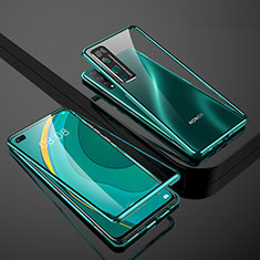 Huawei Nova 7 Pro 5G用ケース 高級感 手触り良い アルミメタル 製の金属製 360度 フルカバーバンパー 鏡面 カバー M01 ファーウェイ グリーン