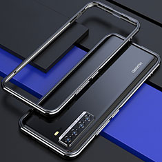 Huawei Nova 7 SE 5G用ケース 高級感 手触り良い アルミメタル 製の金属製 バンパー カバー T01 ファーウェイ ブラック