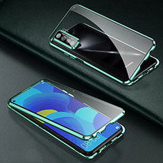 Huawei Nova 7 SE 5G用ケース 高級感 手触り良い アルミメタル 製の金属製 360度 フルカバーバンパー 鏡面 カバー ファーウェイ グリーン
