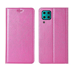Huawei Nova 7i用手帳型 レザーケース スタンド カバー T03 ファーウェイ ピンク