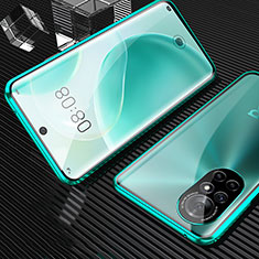 Huawei Nova 8 5G用ケース 高級感 手触り良い アルミメタル 製の金属製 360度 フルカバーバンパー 鏡面 カバー M04 ファーウェイ グリーン